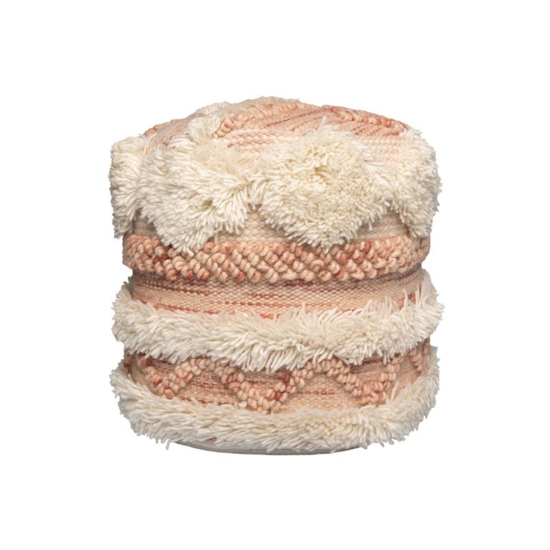 Pouf Hocker Bohist 225 rosa creme 35x35cm