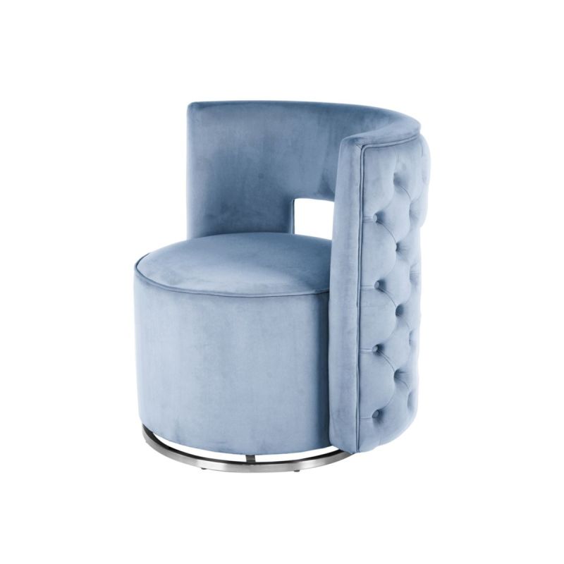 Sessel Drehsessel Beverly 125 hellblau silber