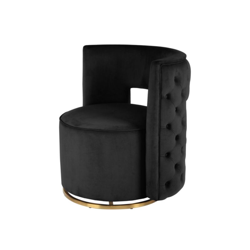 Sessel Drehsessel Beverly 125 schwarz gold