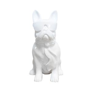 Skulptur Bulldog 125 weiss Skulptur Bulldog 125 weiss