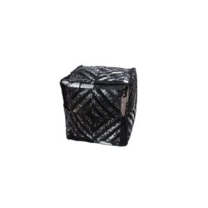 Pouf Hocker Spark 410 schwarz silber 45x45cm Pouf Hocker Spark 410 schwarz silber 45x45cm