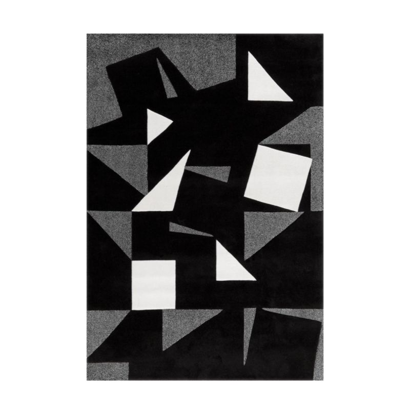 Spirit Frisee 3108 Schwarz / Weiß / Grau 140cm x 200cm