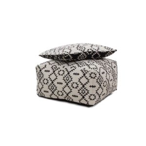 Pouf und Kissen Set Unwind 160 weiss schwarz 80x80cm Pouf und Kissen Set Unwind 160 weiss schwarz 80x80cm