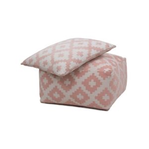 Pouf und Kissen Set Unwind 260 weiss pastellrosa 80x80cm Pouf und Kissen Set Unwind 260 weiss pastellrosa 80x80cm