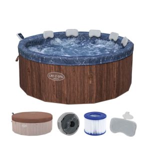 Bestway LAY-Z-SPA Whirlpool Toronto 190 x 70 cm Foam Spa Holzoptik