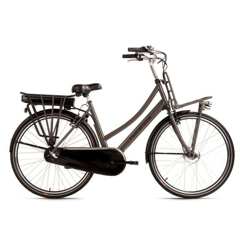 Alu E-Citybike Damen Hollandia Carry on 28'' E-Bike grau 250 Watt Li-Ion 36V/13 Ah 3 Gänge
