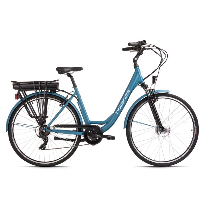 Alu E-Citybike Damen Hollandia Lido 28'' E-Bike blau 250 Watt Li-Ion 36V/13 Ah 7 Gänge