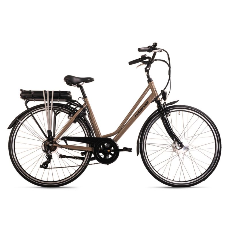 E-Citybike Damen 28" Hollandia Optima Basic RH 50 cm Grau 250 Watt Li-Ion 36V/10,4 Ah 7 Gänge