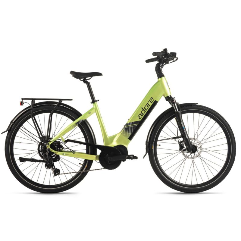 Adore E-Citybike 28" Alu Cityfahrrad CX-380 Mittelmotor 85NM / 15Ah Lime Green matt