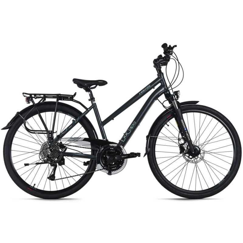 DaCapo Trekkingrad Damen 28'' Firenze 300 Anthrazit 24 Gänge RH 48 cm Hydraulische Scheibenbremsen