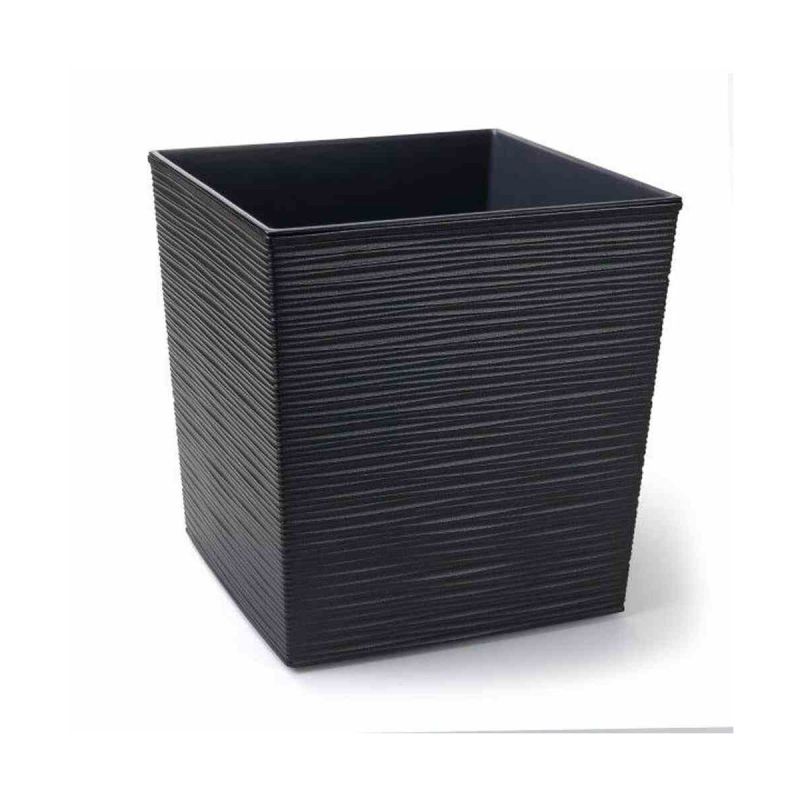 Siena Garden Pflanzgefäß Biron 25 x 25 x 26 cm graphit Rillenoptik