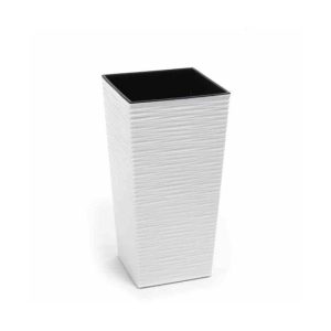 Siena Garden Pflanzgefäß Nizza 25 x 25 x 46,5 cm weiß Rillenoptik Siena Garden Pflanzgefäß Nizza 25 x 25 x 46,5 cm weiß Rillenoptik