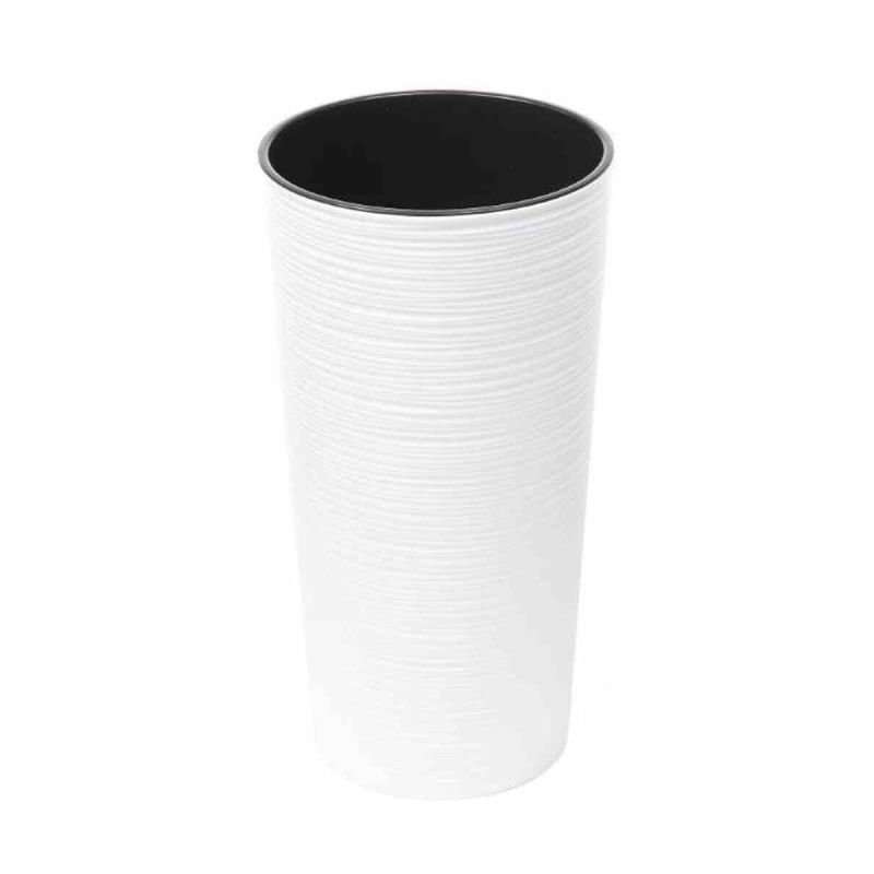 Siena Garden Pflanzgefäß Locon Durchmesser 30 x 57 cm weiß Rillenoptik