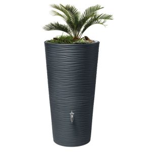 Garantia  Regentonne Natura 2in1 210 Liter graphite grey inkl. Pflanzschale