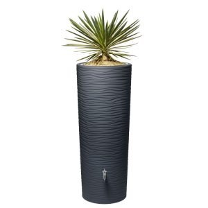 Garantia  Regentonne Natura 2in1 350 Liter graphite grey inkl. Pflanzschale