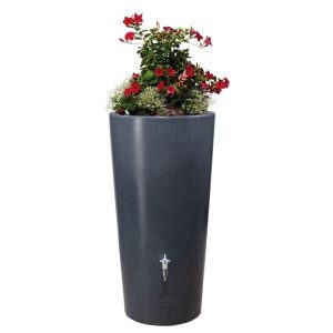 Garantia  Regentonne Stone 2in1 210 Liter lava inkl. Pflanzschale
