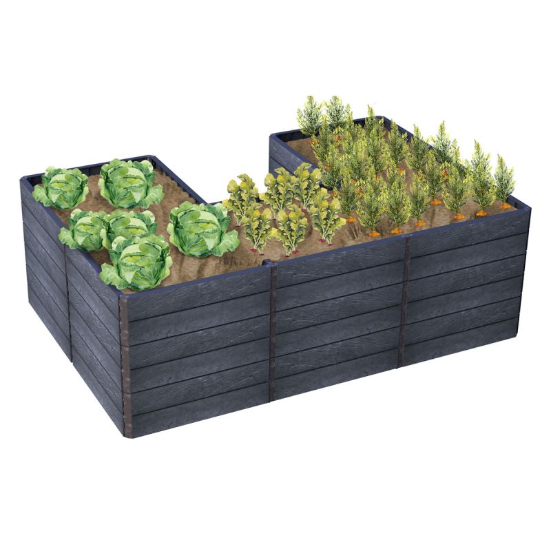 Garantia  Hochbeet Ergo Quadro U L 75 Stone, inkl. FLORA Wassersparsystem