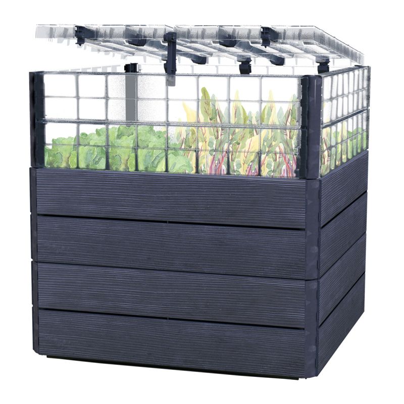 Garantia Hochbeet Ergo Quadro TurboPlus L 80 Wood, inkl. FLORA Wassersparsystem