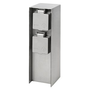 Steckdosensäule ORIO 2fach IP44 Eisen-gebürstet Steckdosensäule ORIO 2fach IP44 Eisen-gebürstet
