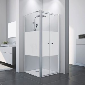 Breuer  Seitenwand Elana 8 für Drehfalttür und Drehtür, Anschlag rechts, alu chromeffekt, Klarglas, 900 mm