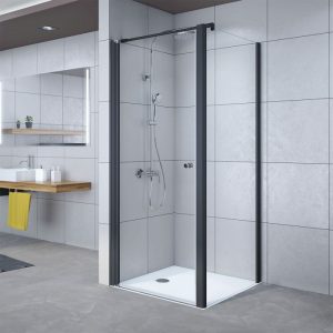 Breuer  Seitenwand Elana 8 für Drehfalttür + Drehtür, Anschlag links, alu chromeffekt, Intima, 900 mm