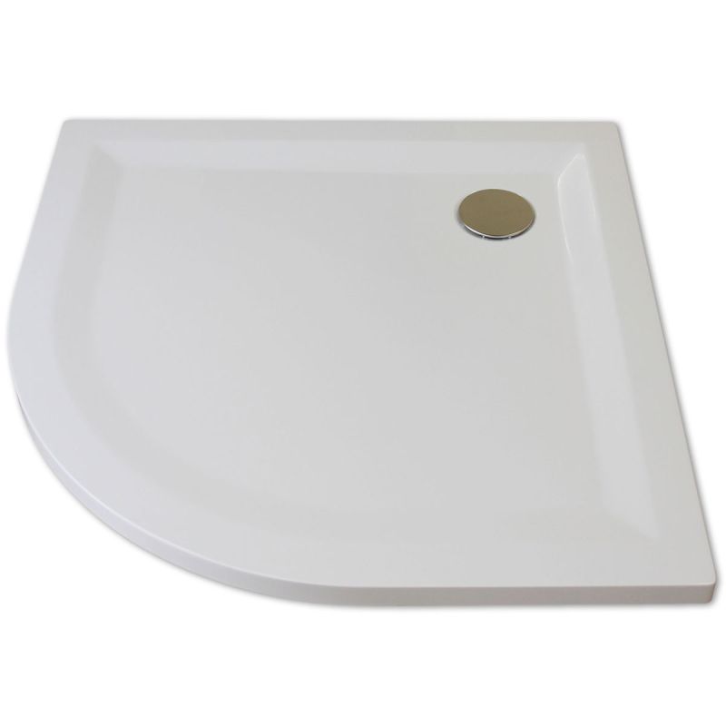Rundduschwanne Flat Line Design, Radius 550, weiß, 900/900 mm