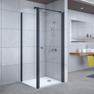Breuer Drehtür Elana 6 für Seitenwand, Anschlag rechts, schwarz matt, Terrazzo, 800 mm Breuer Drehtür Elana 6 für Seitenwand, Anschlag rechts, schwarz matt, Terrazzo, 800 mm