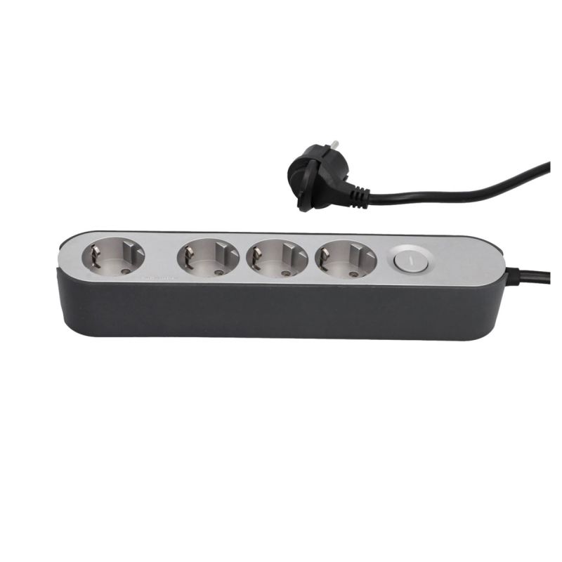 Steckdosenleiste GREENLINE silber/anthrazit