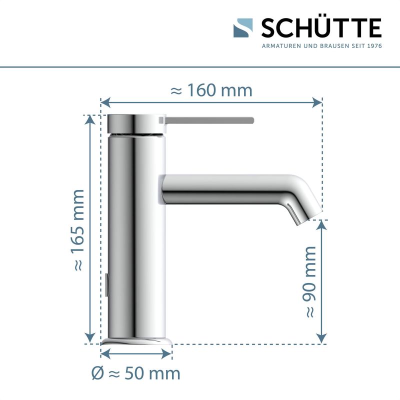 Schütte  Waschtischarmatur „Los Angeles“ chrom Eco-Click-Funktion
