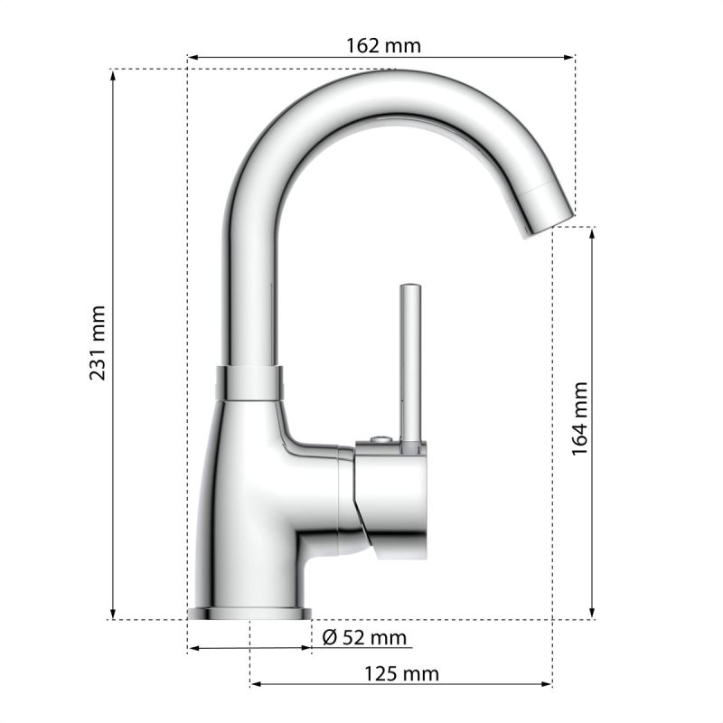 Eisl  Waschtischarmatur „Futura“ chrom mit Cold-Start-Funktion
