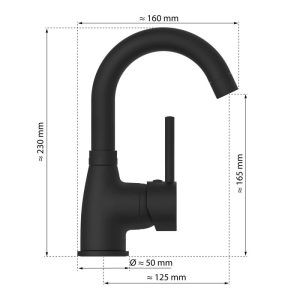 Eisl Waschtischarmatur „Futura“ schwarz mit Cold-Start-Funktion Eisl Waschtischarmatur „Futura“ schwarz mit Cold-Start-Funktion