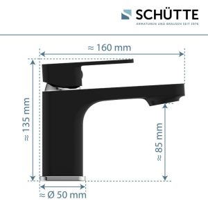 Schütte Waschtischarmatur „Madagaskar“ schwarz/chrom Schütte Waschtischarmatur „Madagaskar“ schwarz/chrom