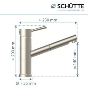 Schütte Spültischarmatur „Unicorn“ Edelstahl mit Geschirrbrause Schütte Spültischarmatur „Unicorn“ Edelstahl mit Geschirrbrause