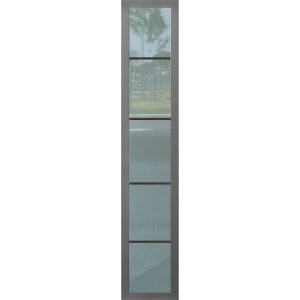 SplenDoor  Sicherheitseitenteil RC2 24×210 Nussbaum, Satiniert mit Klarglasstreifen