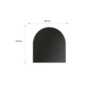 Stahlbodenplatte Rundbogen, 100x120cm, Stärke 2mm, Farbe: Schwarz Stahlbodenplatte Rundbogen, 100x120cm, Stärke 2mm, Farbe: Schwarz