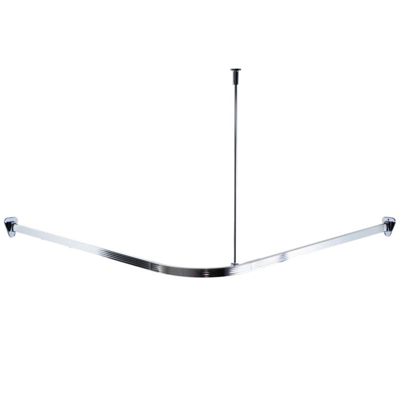 Valblue Universal-Vorhangschiene Bruck, ca. 90x90x90 cm, Farbe: Chromfarben glänzend
