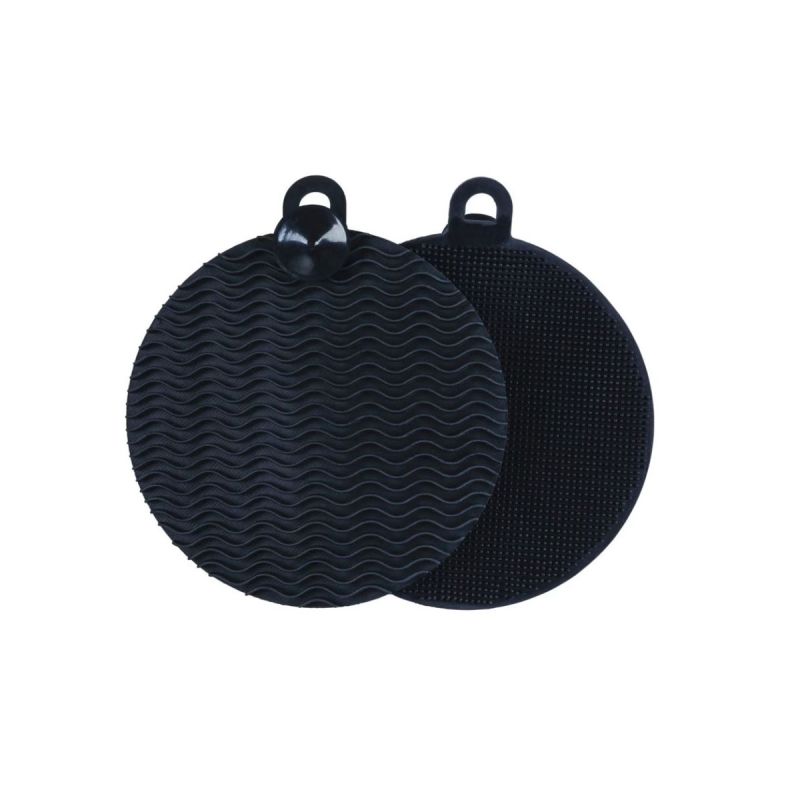 Wenko Silikon Spülschwamm Mod. Soft Schwarz 2er Set Geschirrschwamm mit feiner Noppenstruktur