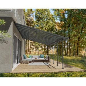 Palram Canopia Feria Alu Terrassenüberdachung Polycarbonat 4×8 m dunkelgrau Palram Canopia Feria Alu Terrassenüberdachung Polycarbonat 4×8 m dunkelgrau