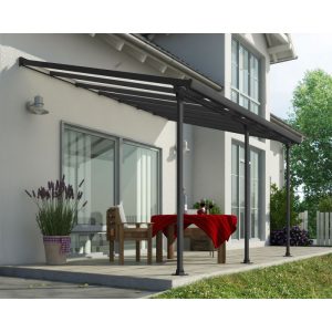 Palram Canopia Feria Alu Terrassenüberdachung Polycarbonat 4×4 m dunkelgrau Palram Canopia Feria Alu Terrassenüberdachung Polycarbonat 4×4 m dunkelgrau