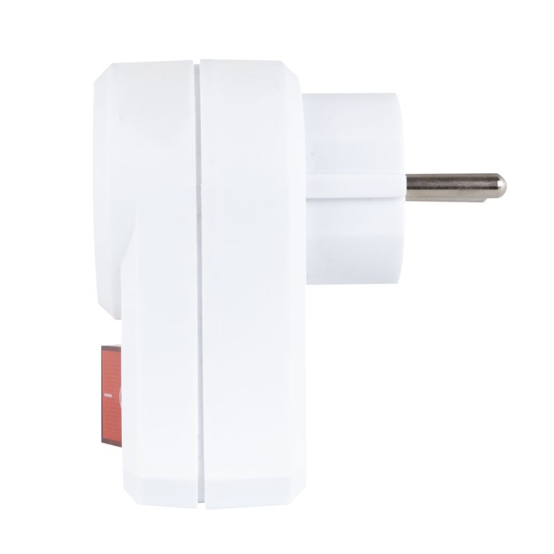 REV Ritter Steckdosenadapter mit Schalter 1fach Schutzkontakt weiß