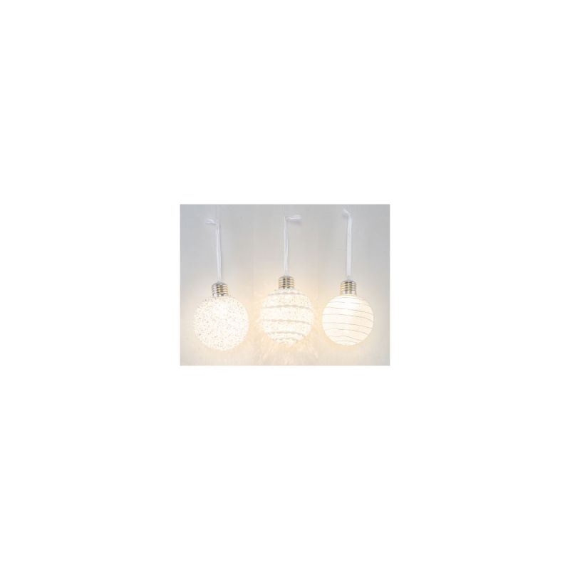 LED-Kunststoffkugel weiß/silber