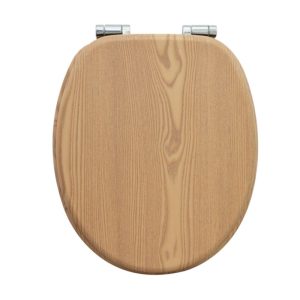 Valblue WC-Sitz Oak NB MDF-Holzkern, Absenkautomatik, Metallscharniere verchromt