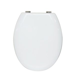 Valblue WC-Sitz Turin weiss, MDF-Holzkern, Metallscharniere verchromt