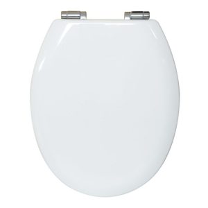 Valblue WC-Sitz Turin weiss, MDF-Holzkern, mit Absenkautomatik, Metallscharniere verchr.