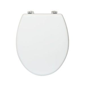 Valblue WC-Sitz Easy 2.0 weiss, MDF-Holzkern, Metallscharniere verchromt