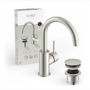 LENZ Waschtischarmatur Moana Easy-Clean Edelstahl LENZ Waschtischarmatur Moana Easy-Clean Edelstahl
