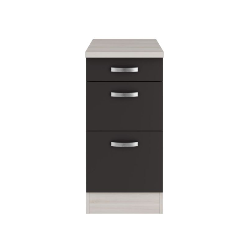 optifit Küchenunterschrank Faro 220 40 x 84,8 x 60 cm  Anthrazit/Akazie Nachbildung