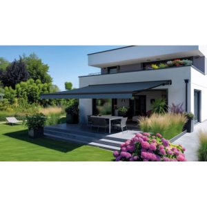 Durabil Halbkassettenmarkise Mistral anthrazit 400×300 cm, Design Beach Waves Durabil Halbkassettenmarkise Mistral anthrazit 400×300 cm, Design Beach Waves