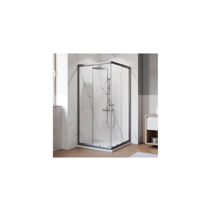 Breuer Ektos Eckeinstieg ST 4-teilig gunmetal 800-900x1800cm