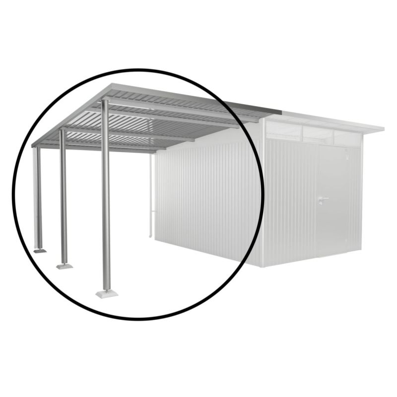 Biohort Seitendach GHA A4/A8 Gr. L 243 x 340 x 218 cm silber-metallic